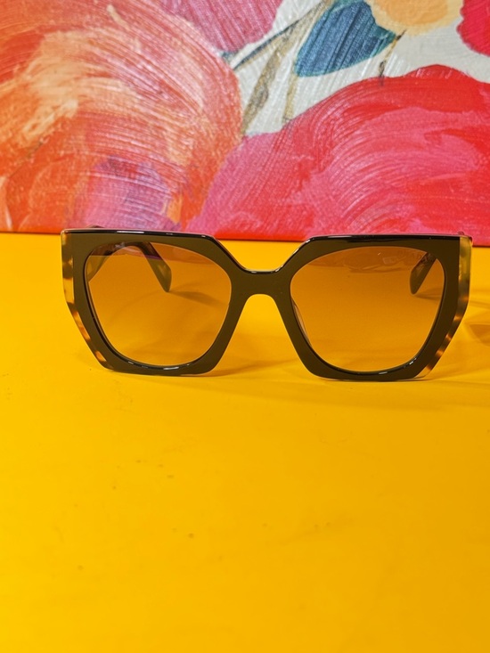Prada Accessories - Prada Sunglasses Tortoiseshell Oversized Square Sunglasses - Amber Lenses